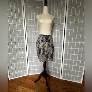 Alligator print chiffon wrap skirt with lining